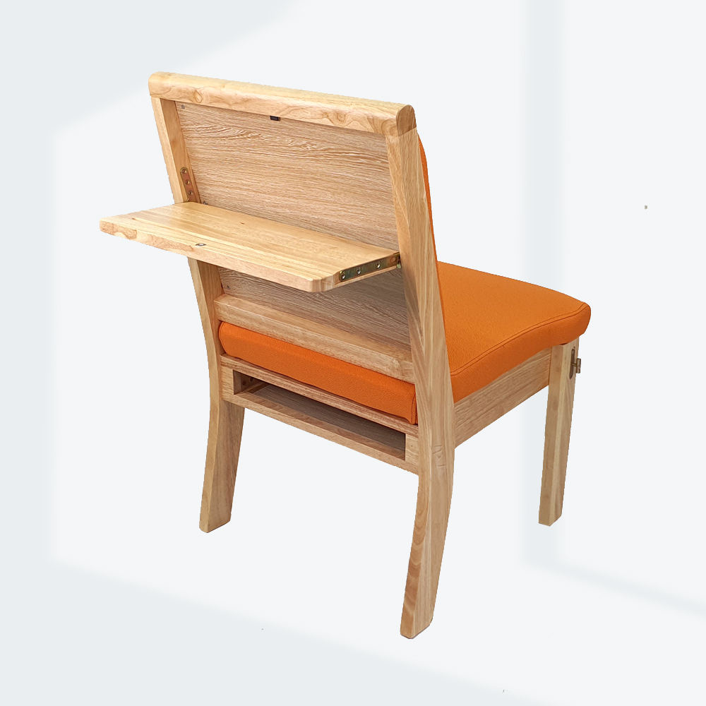 고무나무 원목 개인 일반 의자 CS-04 (수납함이 있음)